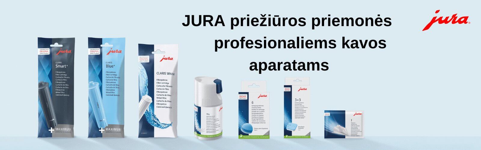 Jura priežiūros priemonės profesionaliems kavos aparatams