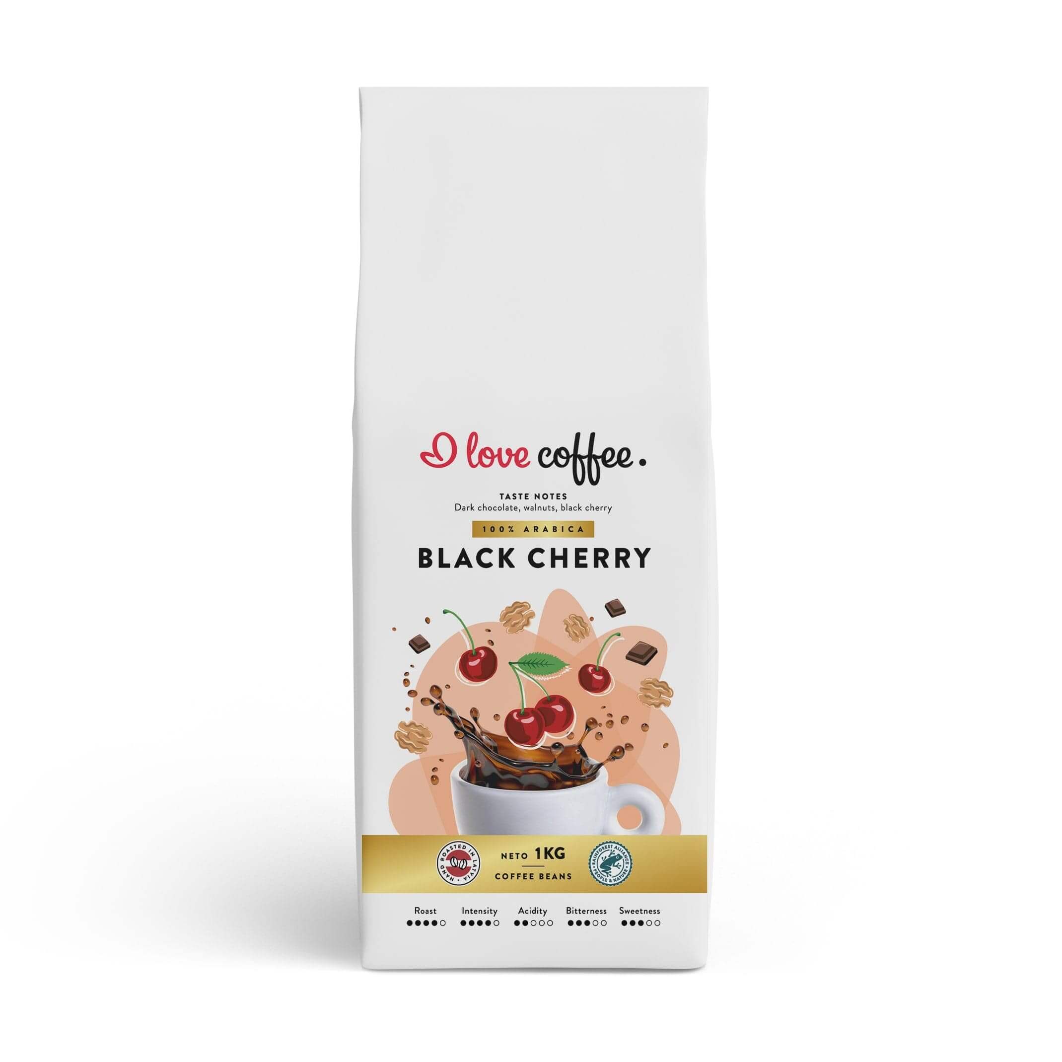 1 kg Kavos pupelės Black Cherry, 1 kg Aš myliu kavą