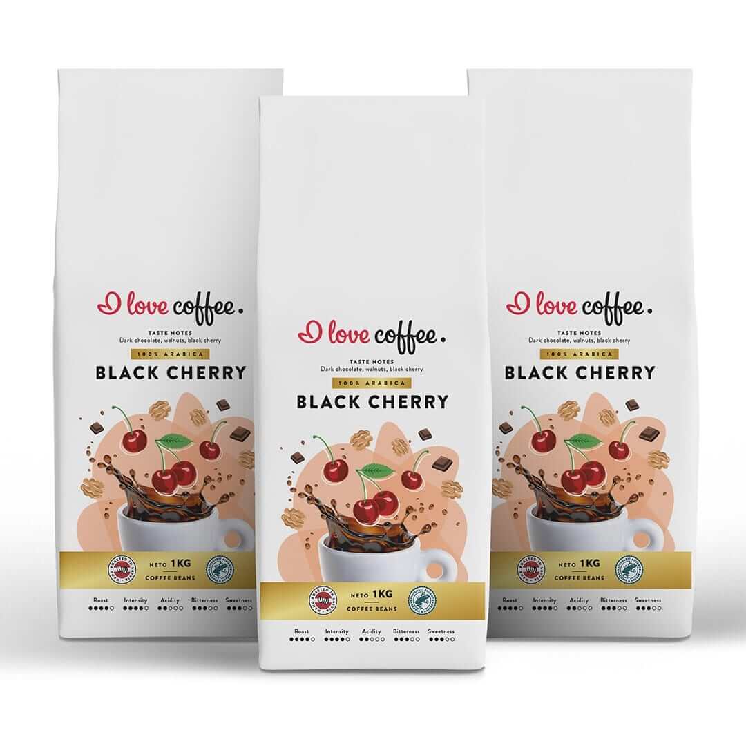3 kg Kavos pupelės Black Cherry, 1 kg Aš myliu kavą