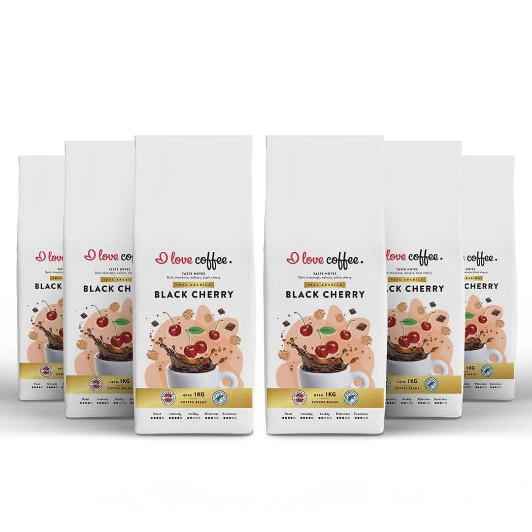 6 kg Kavos pupelės Black Cherry, 1 kg Aš myliu kavą