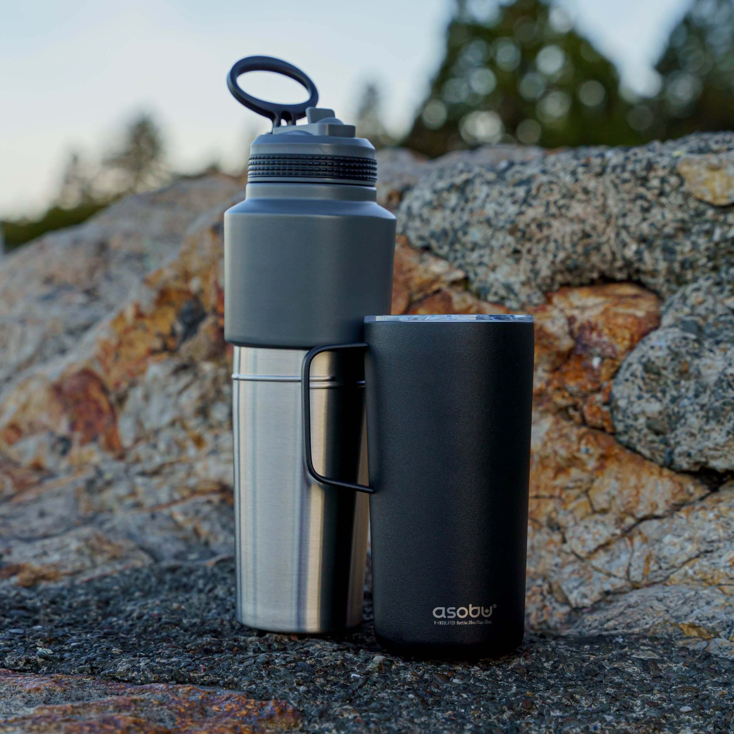 Termo puodelis Asobu Twin Pack 600/900 ml, TWP33 baltas, Aš Myliu Kavą