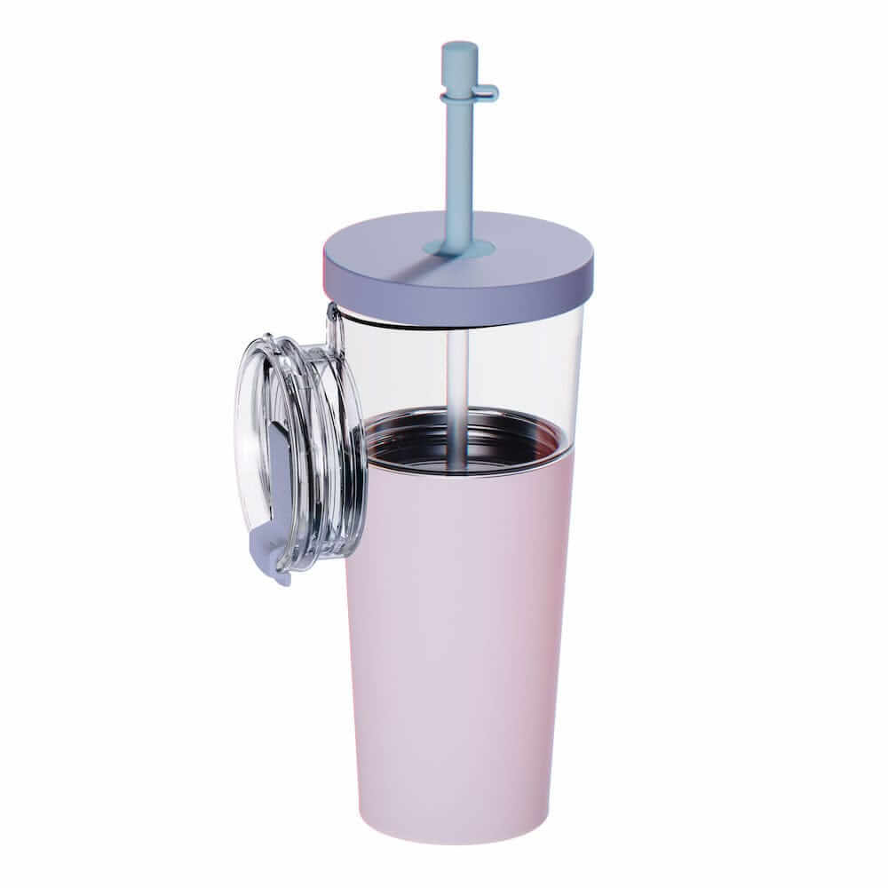 Pastelinės rožinės spalvos ASOBU termo puodelis Marina, 845 ml, ICT400 pastelinės mėlynos spalvos Asobu