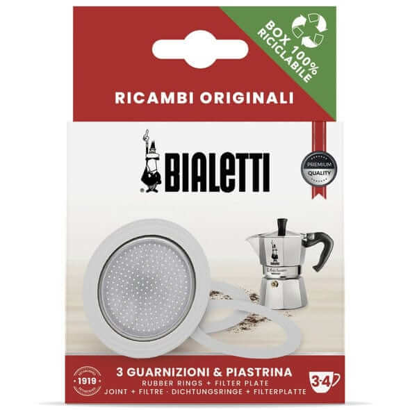 Moka kavinuko sandarikliai + filtras, 3-4 puodeliai Bialetti