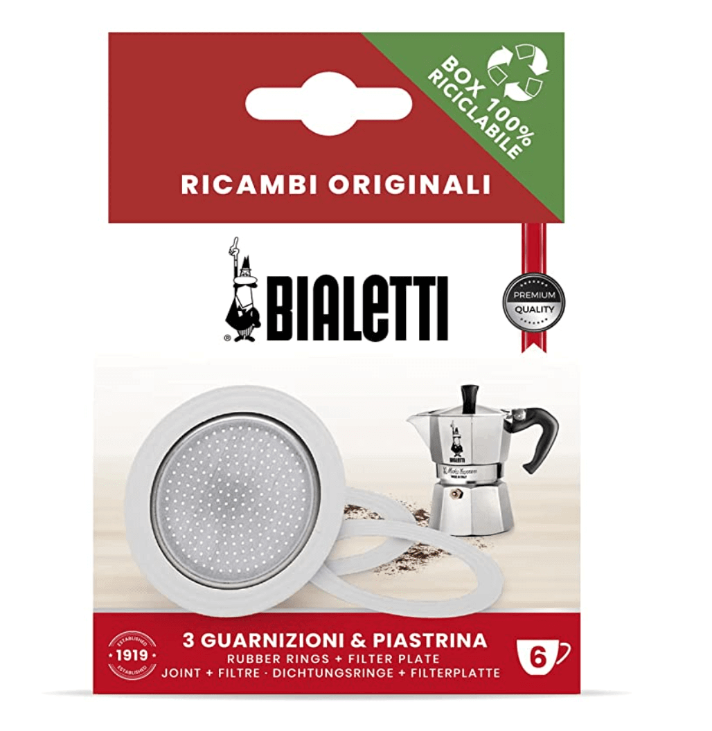 Moka kavinuko sandarikliai + filtras, 6 puodeliai Bialetti