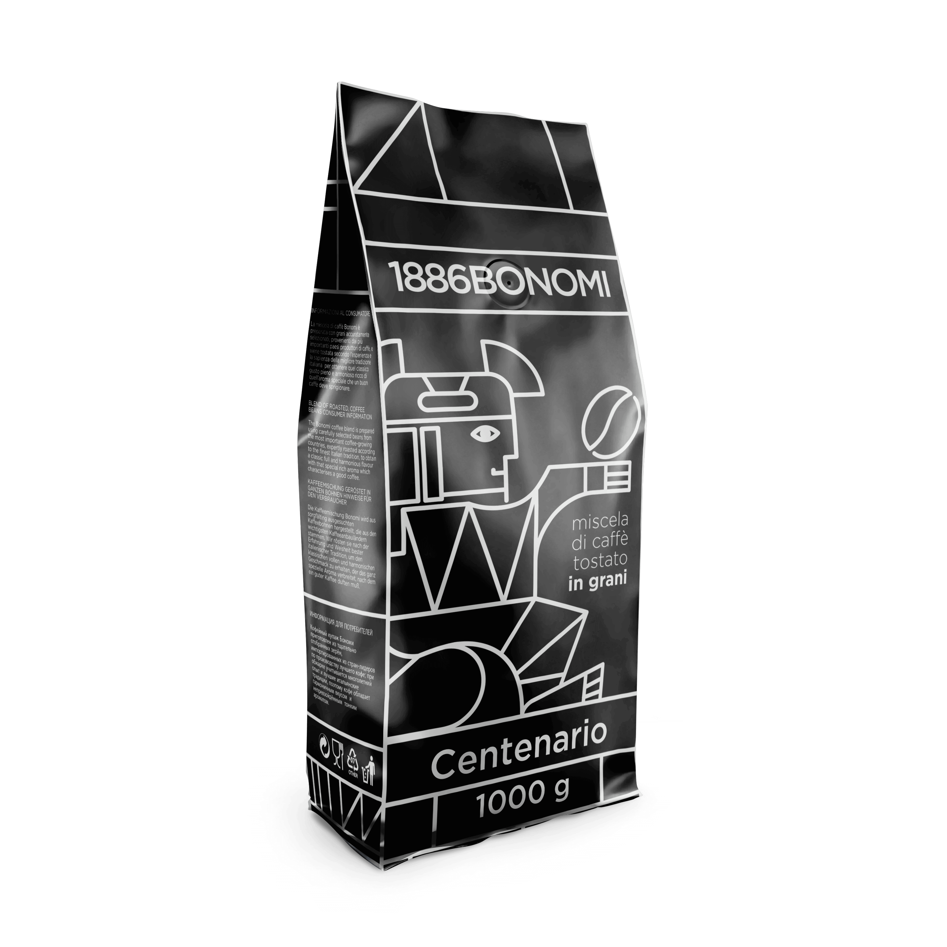 Kavos pupelės 1886Bonomi - Centenario, 1 kg Bonomi