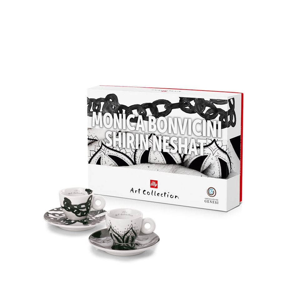 Puodeliai illy Genesi, 2 espresso su lėkštutėmis, 60 ml „Monica & Shirin“ illy