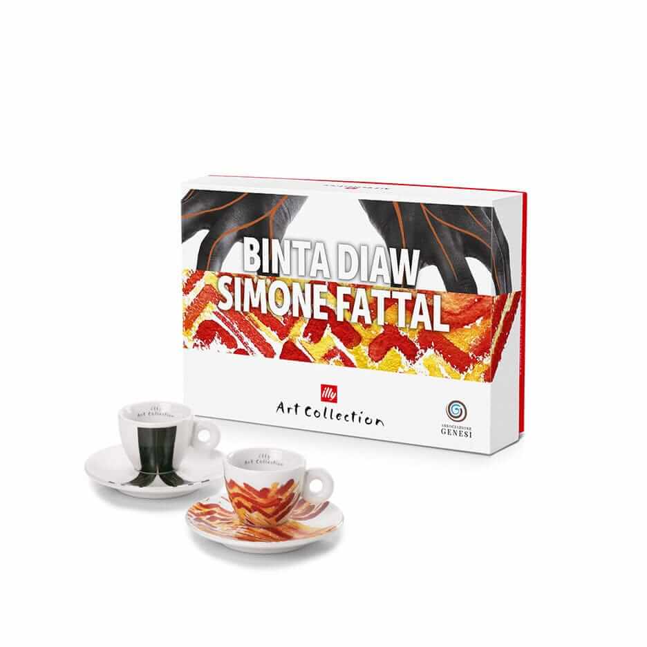 Puodeliai illy Genesi, 2 espresso su lėkštutėmis, 60ml „Binta & Simone“ illy