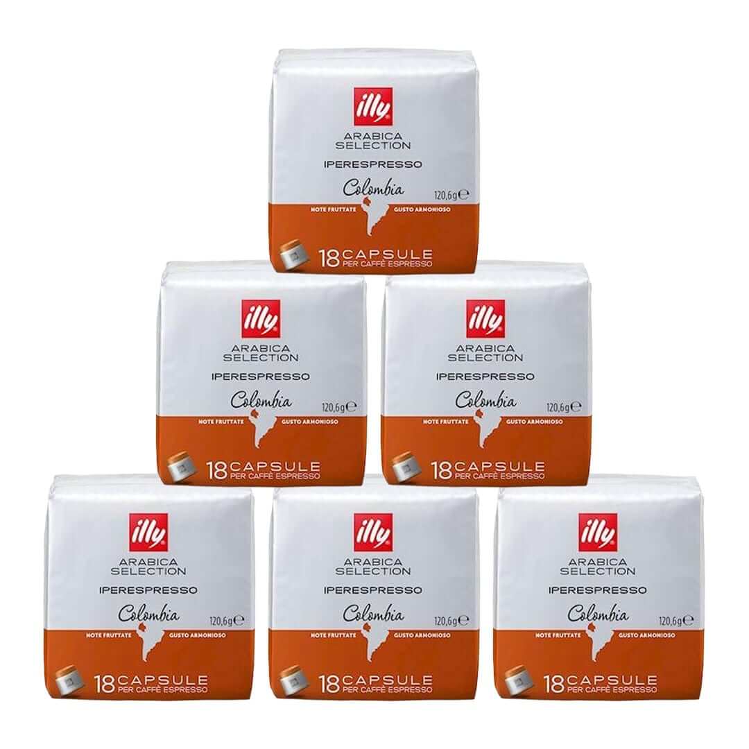 6 pakuotės Kavos kapsulės illy IperEspresso - Arabica Selection, Columbia, 18 vnt. illy