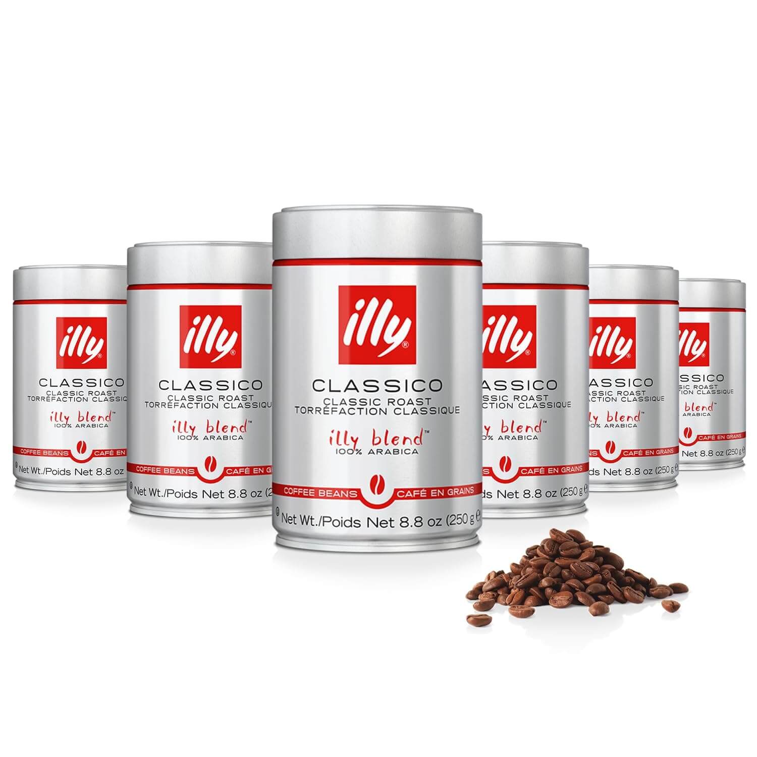 Kavos pupelės illy  250 g x 6 vnt. illy