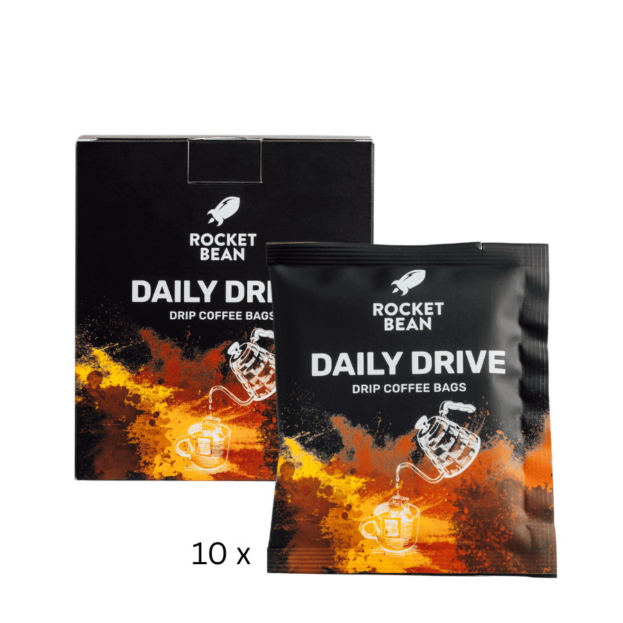 10 pakelių dėžutė RBR lašelinis kavos maišelis Daily Drive, malta kava, 14 g Rocket Bean Roastery