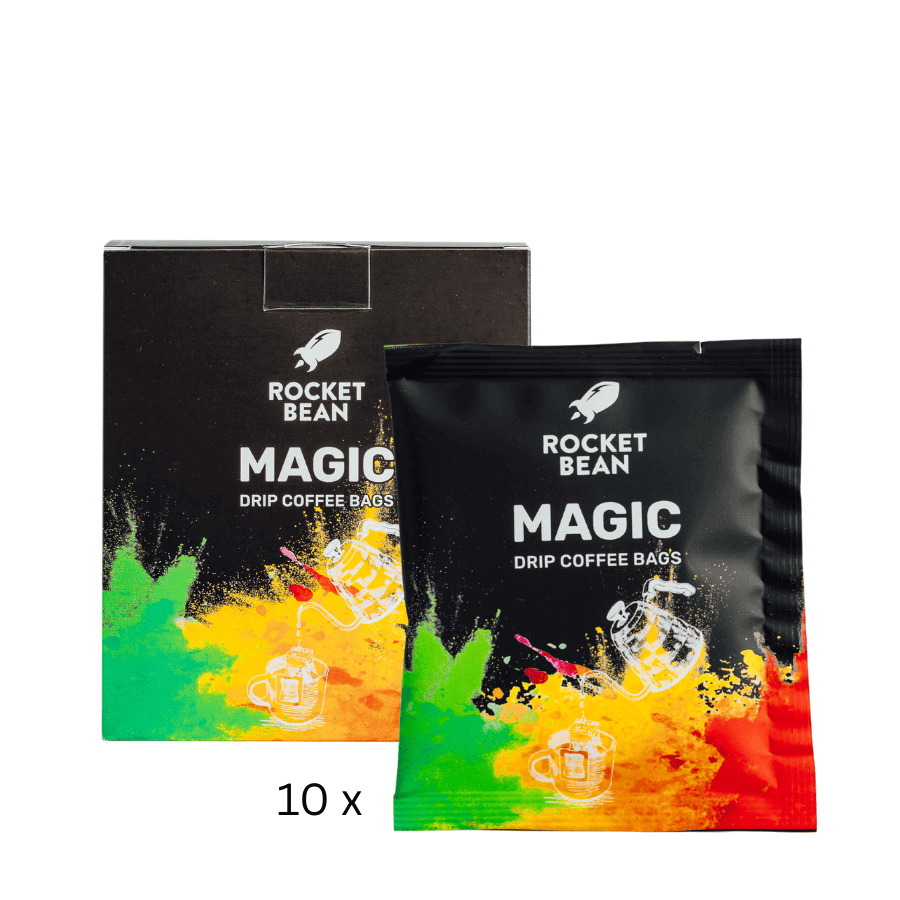 10 pakelių dėžutė RBR lašelinis kavos maišelis Magic, malta kava, 14 g Rocket Bean Roastery