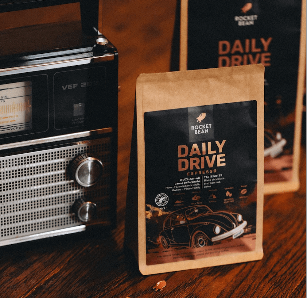 Kavos pupelės RBR Daily Drive, Brazilija Cerrado, RFA, 200g Rocket Bean Roastery