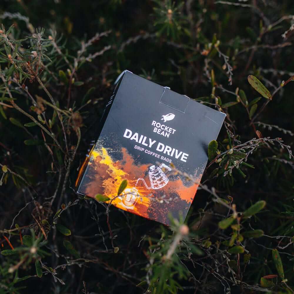 RBR lašelinis kavos maišelis Daily Drive, malta kava, 14 g Rocket Bean Roastery