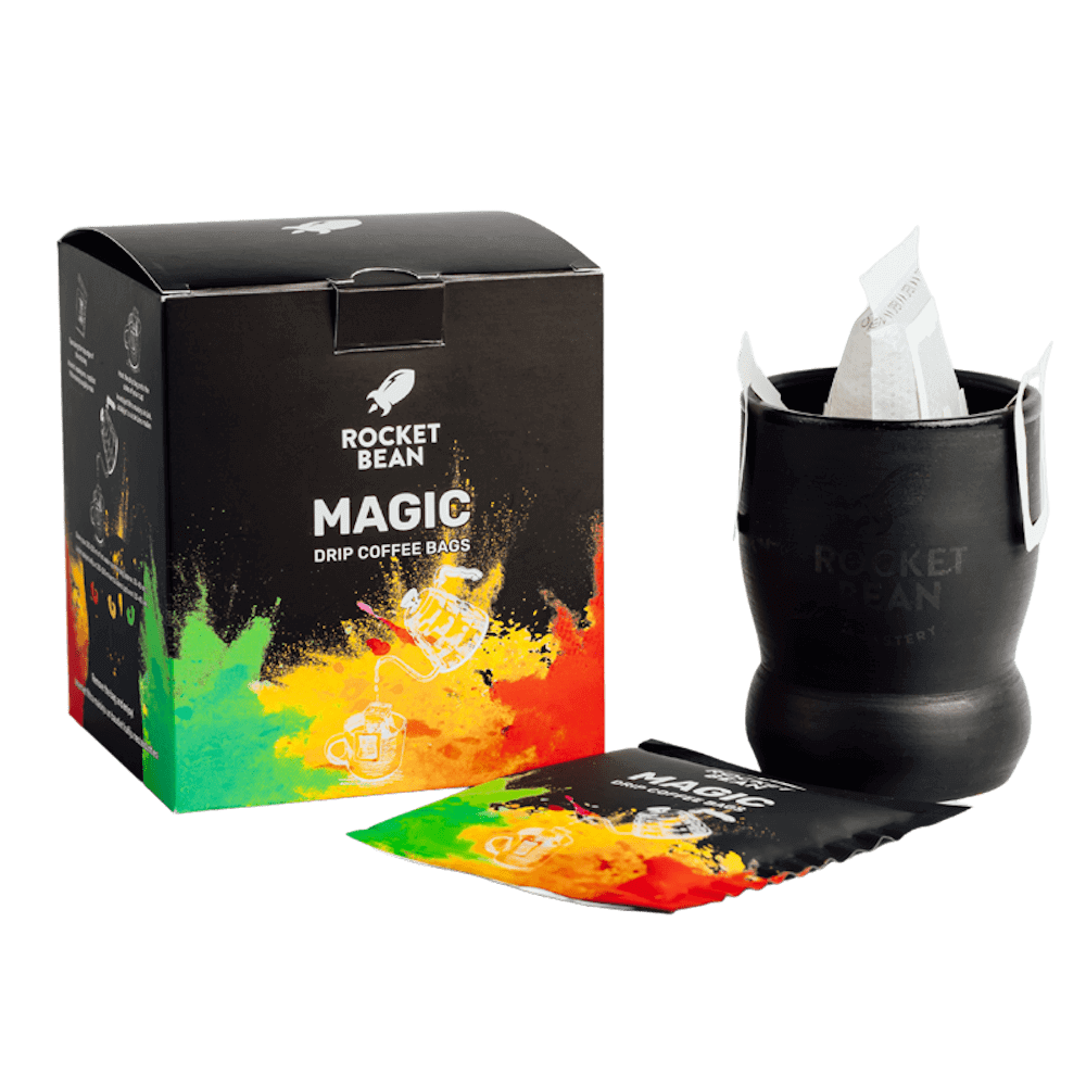 RBR lašelinis kavos maišelis Magic, malta kava, 14 g Rocket Bean Roastery