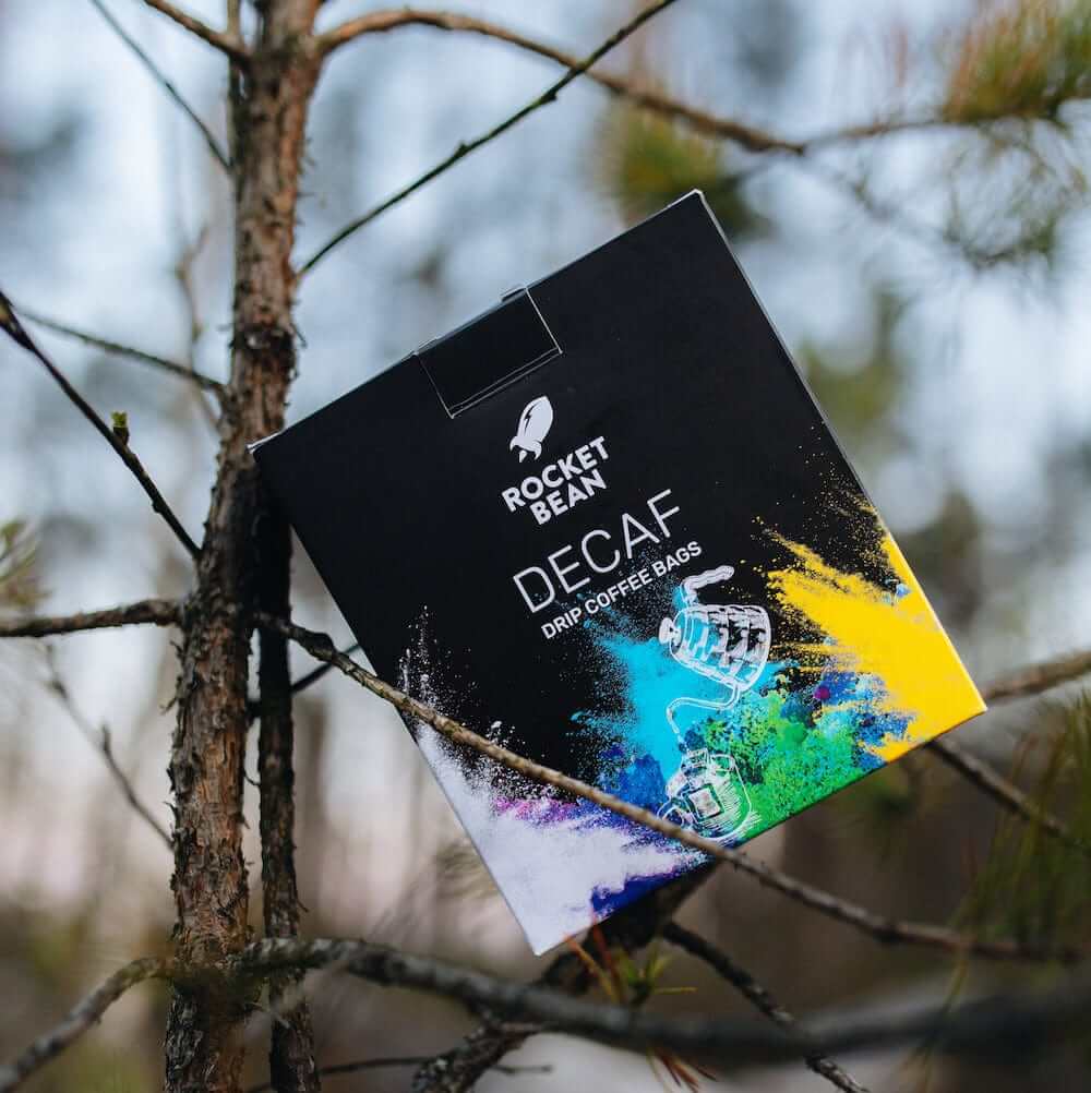 RBR lašelinis kavos maišelis, malta kava be kofeino, 14 g Rocket Bean Roastery