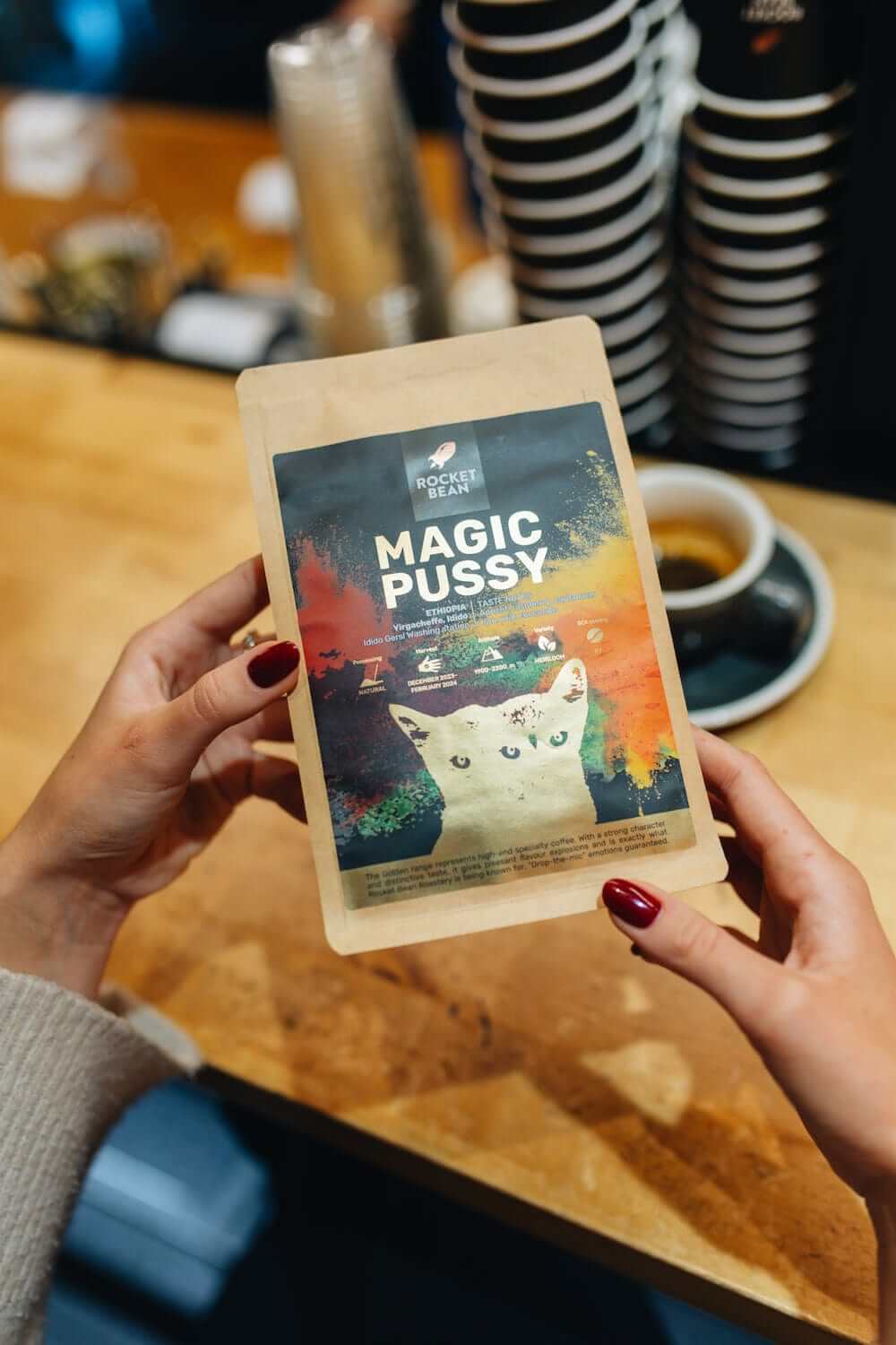 Kavos pupelės „Magic Pussy, Ethiopia Yirgacheffe” 200g Rocket Bean Roastery