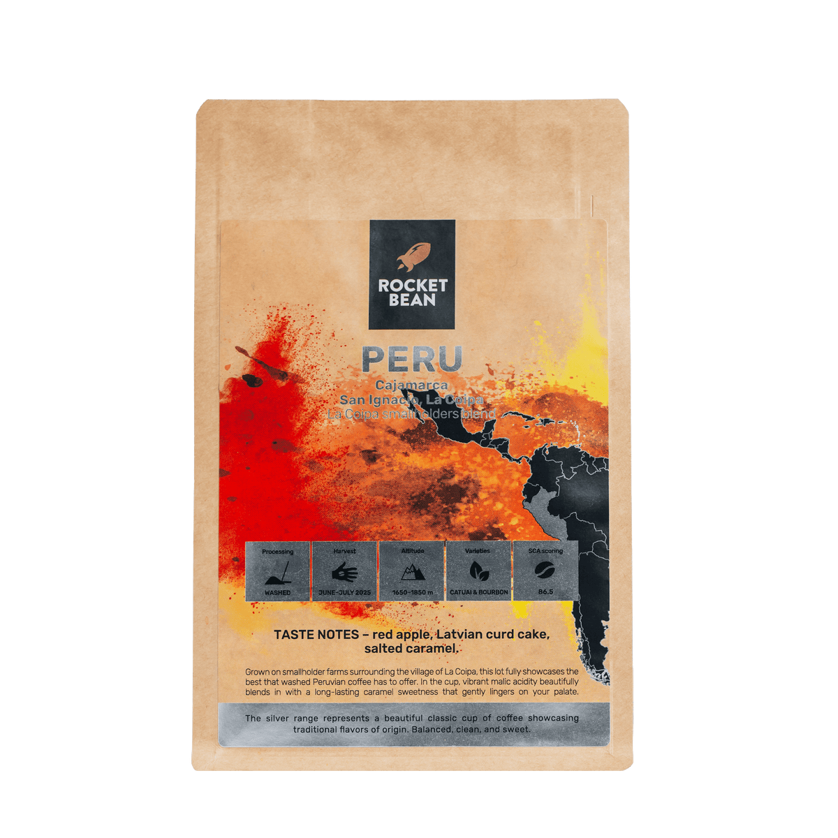 Kavos pupelės Peru, La Coipa, plautos, 200 g Rocket Bean Roastery