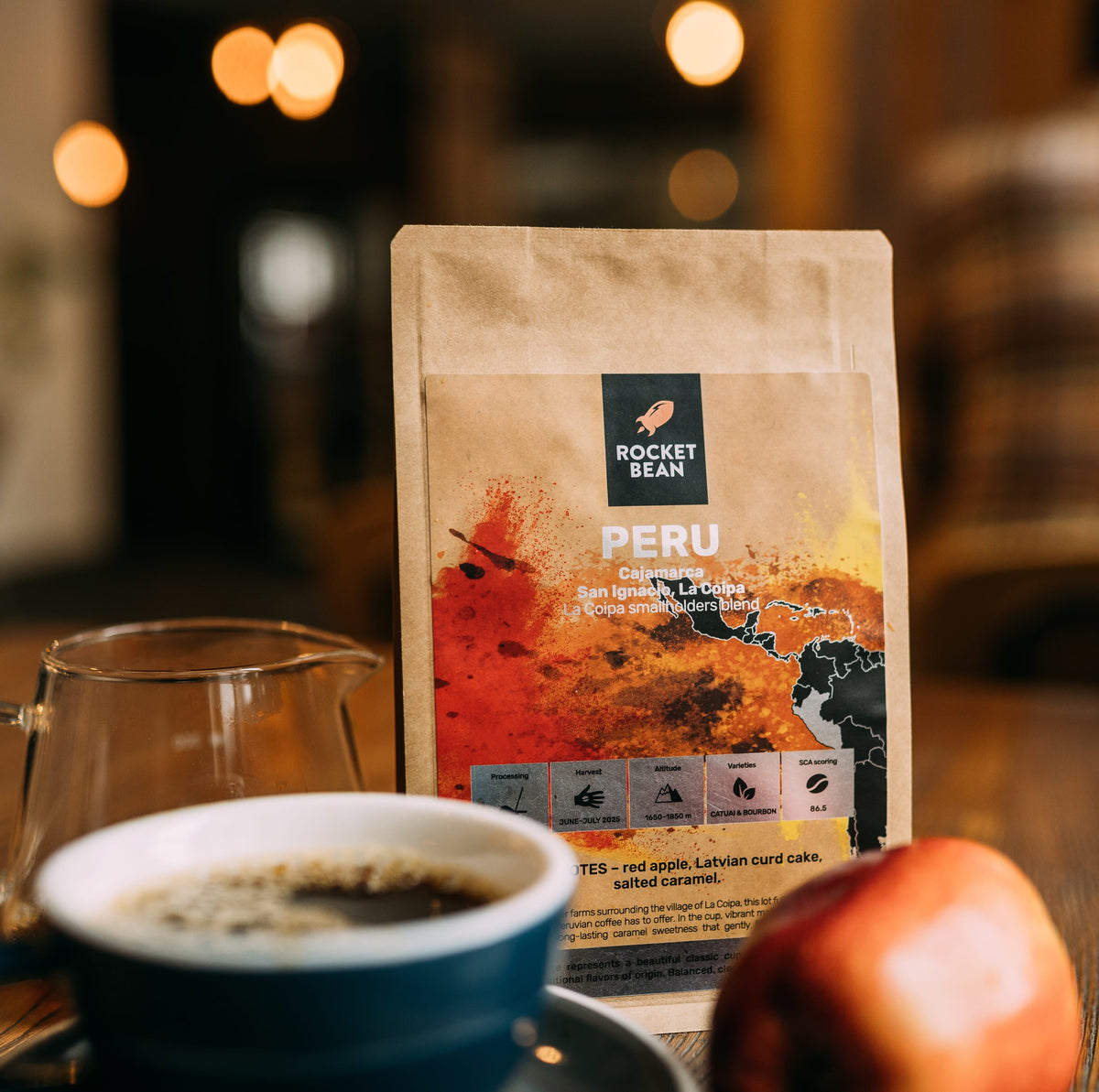 Kavos pupelės Peru, La Coipa, plautos, 200 g Rocket Bean Roastery