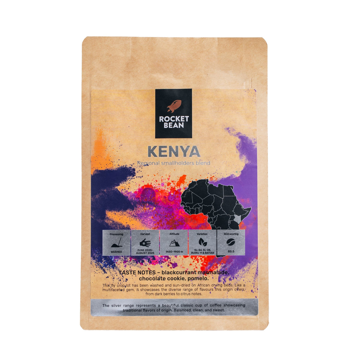 Kavos pupelės RBR Kenya, plautos, 200 g Rocket Bean Roastery