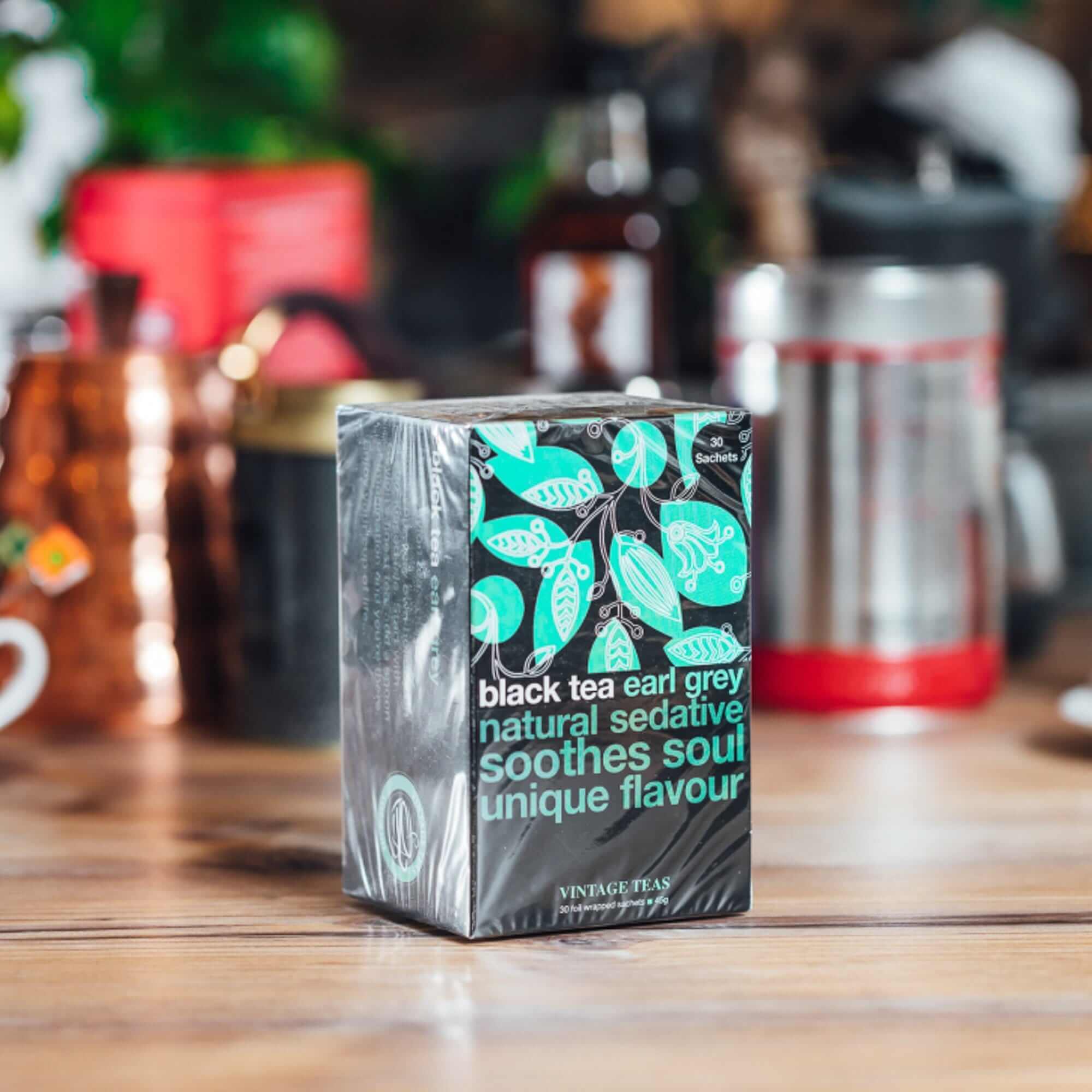 Arbata maišeliuose Vintage Black Earl Grey, 30 vnt., Aš Myliu Kavą