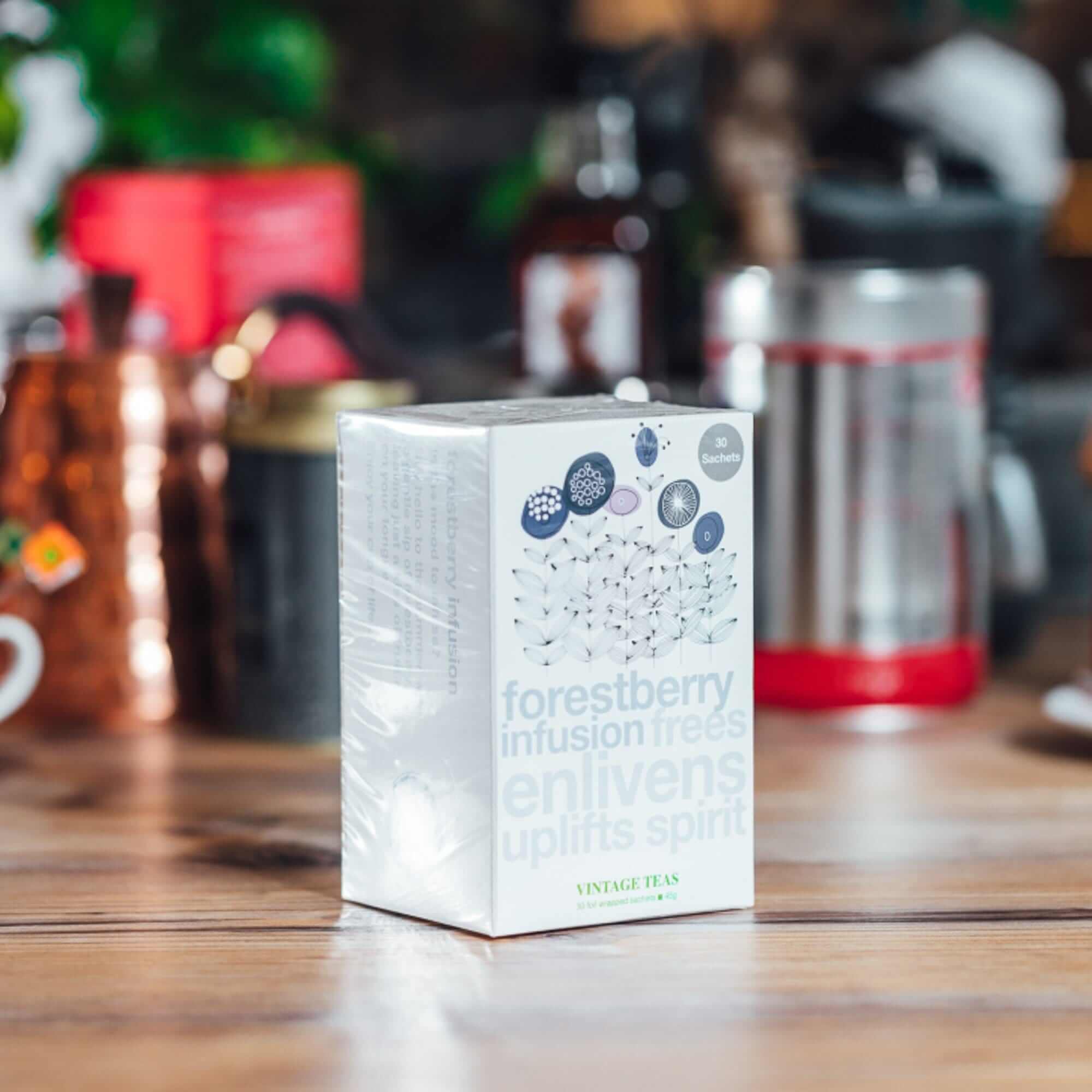 Arbata maišeliuose Vintage Infusion Forestberry, 30 vnt., Aš Myliu Kavą