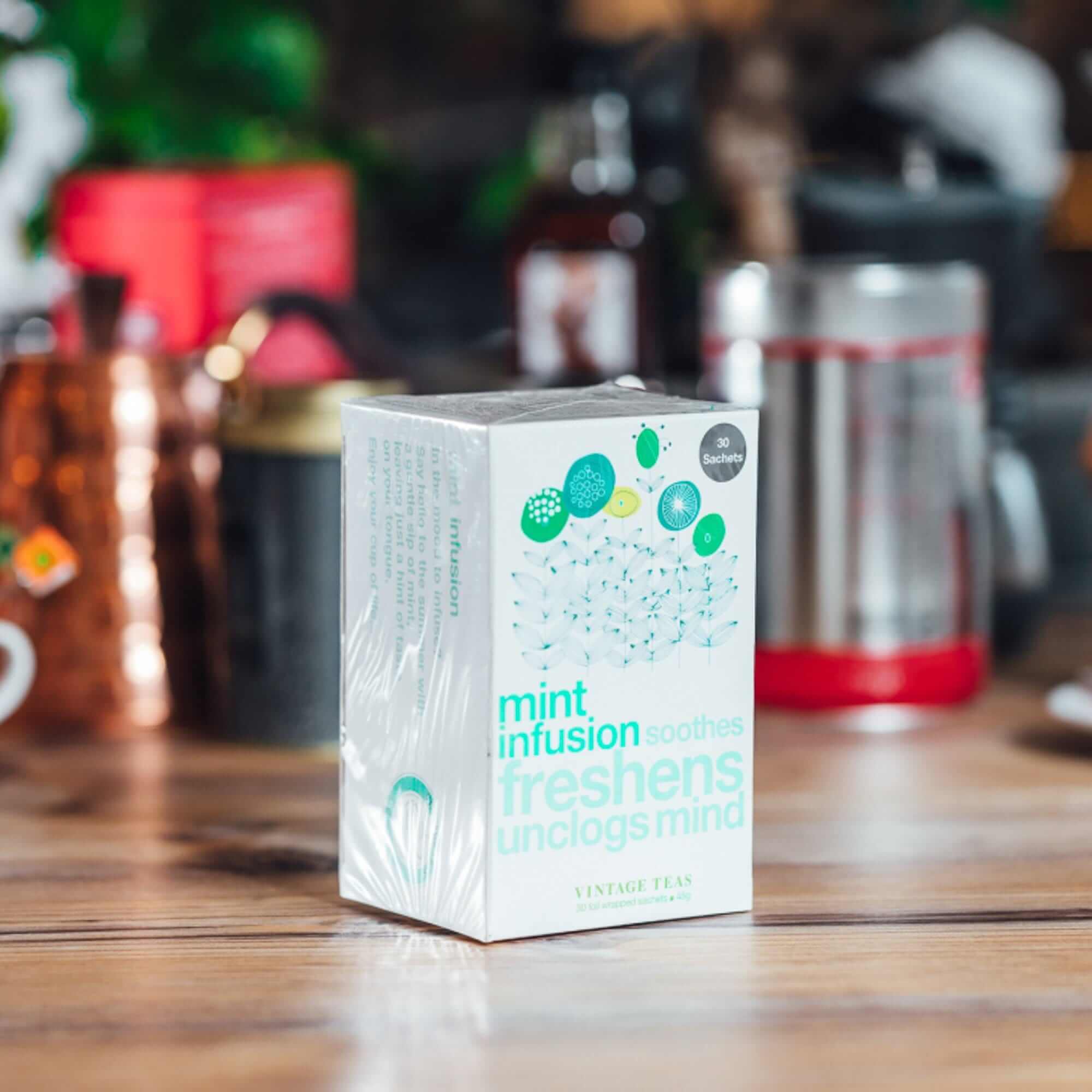 Arbata maišeliuose Vintage Infusion Mint, 30 vnt., Aš Myliu Kavą