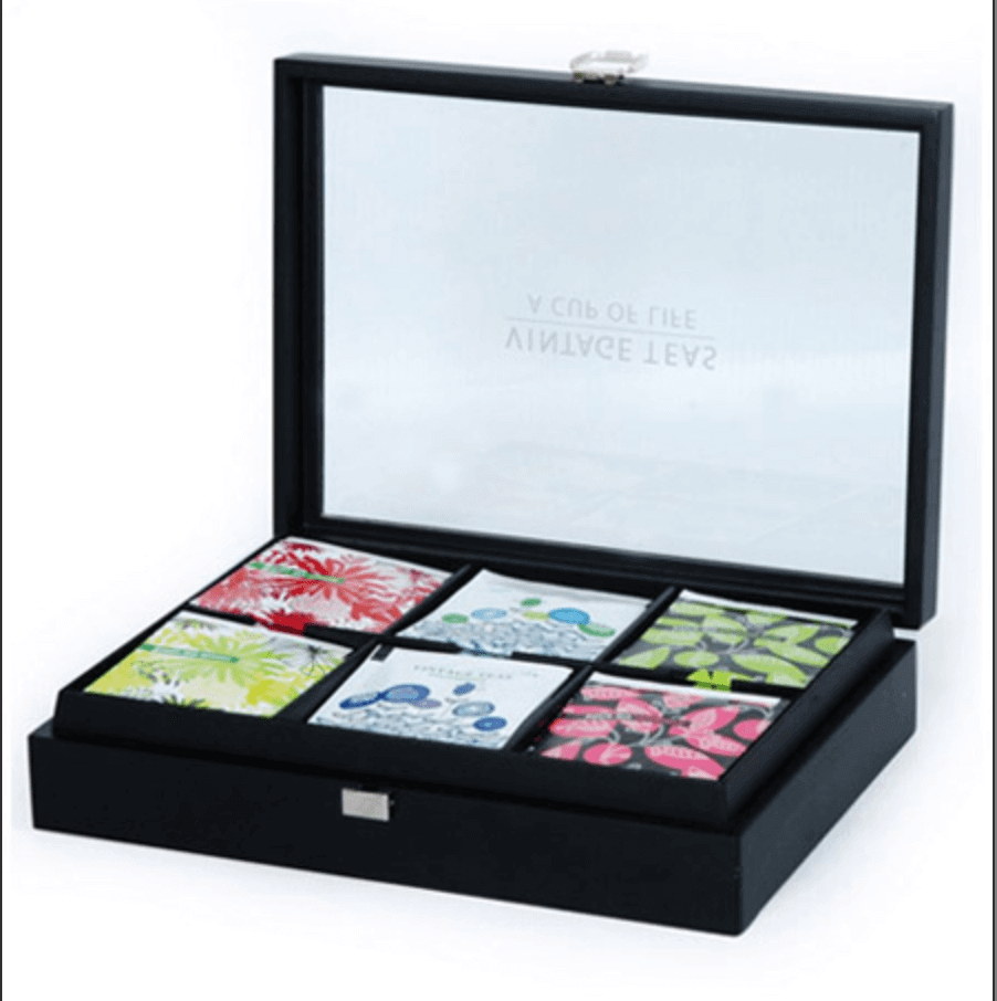 Arbatos dėžutė Vintage, 60 arbatos pakelių (tuščia), Aš Myliu Kavą