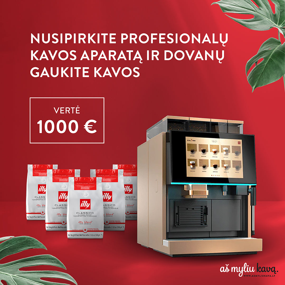 Pirkite kavos aparatą ir gaukite 1000 Eur vertės dovanų!