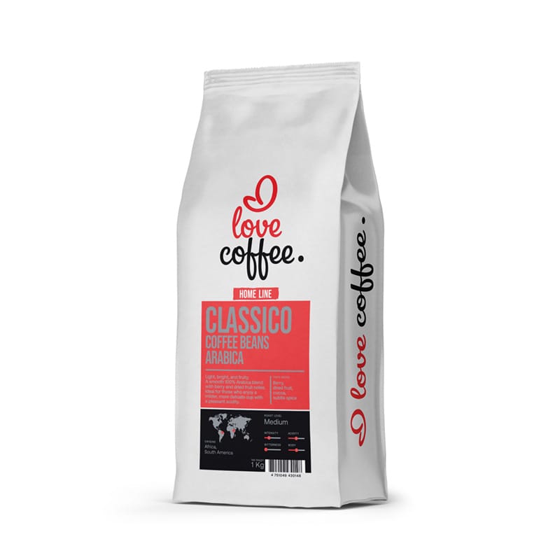1 kg Kavos pupelės I Love Coffee Home Line CLASSICO, 100% Arabica, 1 kg Aš Myliu Kavą