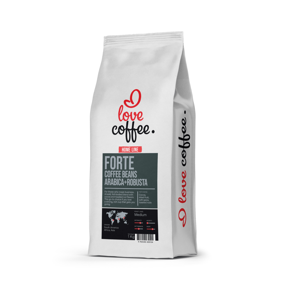 1 kg Kavos pupelės I Love Coffee Home Line FORTE, 1 kg Aš Myliu Kavą