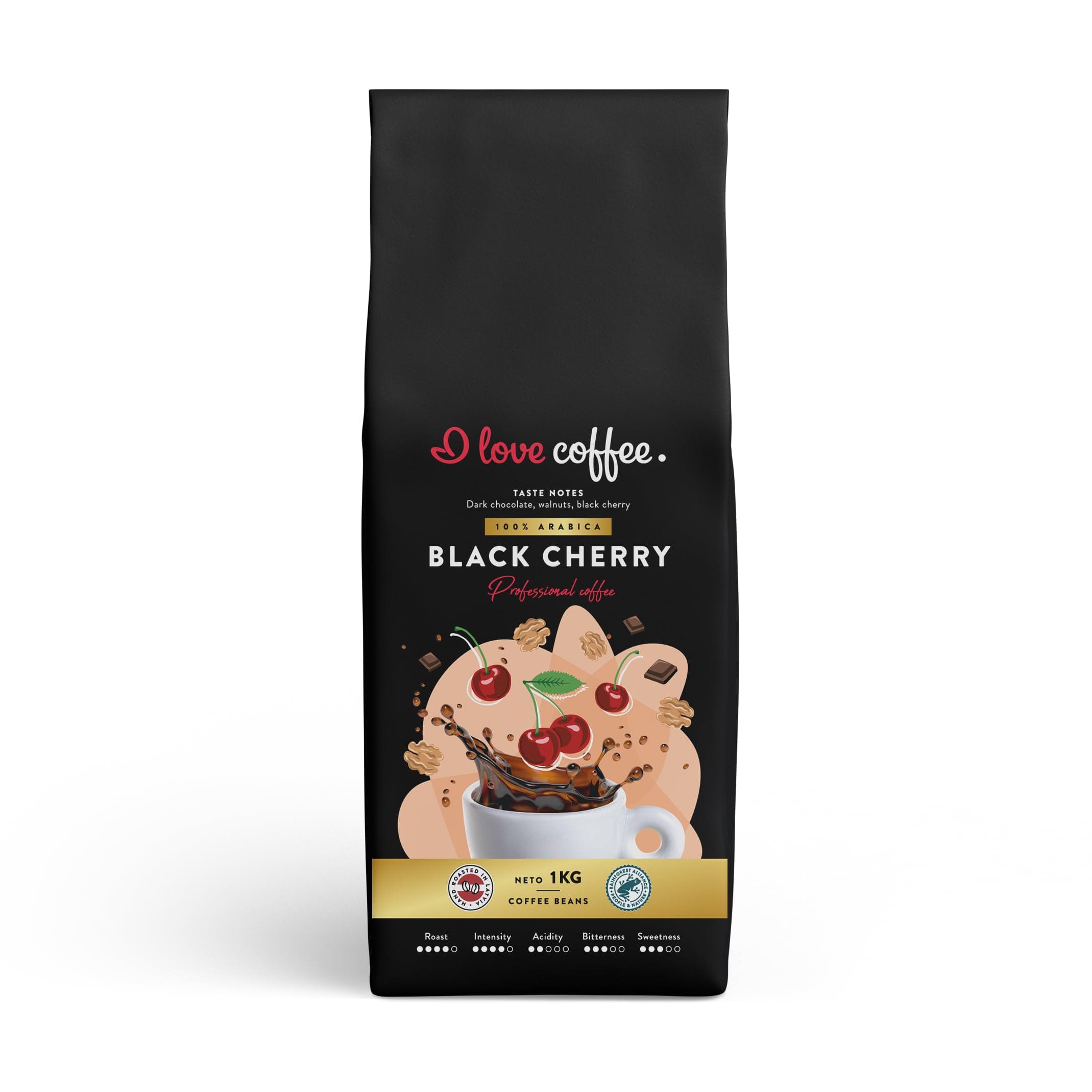 Aš myliu kavą Kavos pupelės Kavos pupelės Black Cherry Professional, 1 kg
