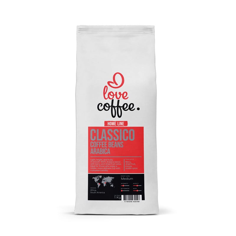 Kavos pupelės I Love Coffee Home Line CLASSICO, 100% Arabica, 1 kg Aš Myliu Kavą
