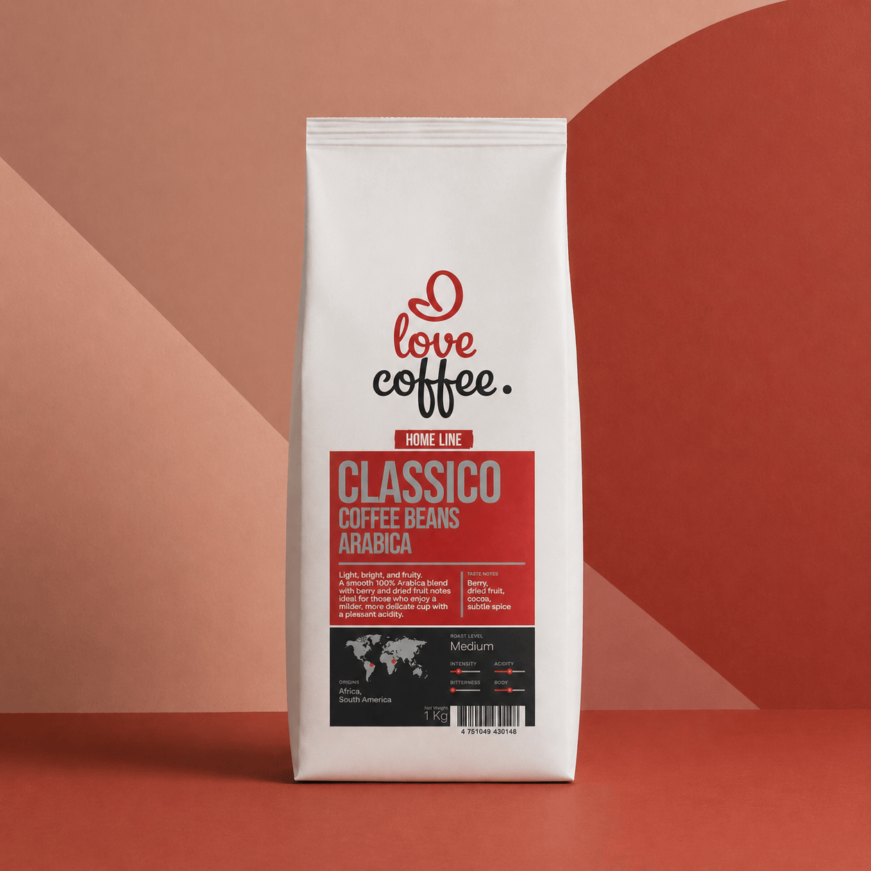 Kavos pupelės I Love Coffee Home Line CLASSICO, 100% Arabica, 1 kg Aš Myliu Kavą