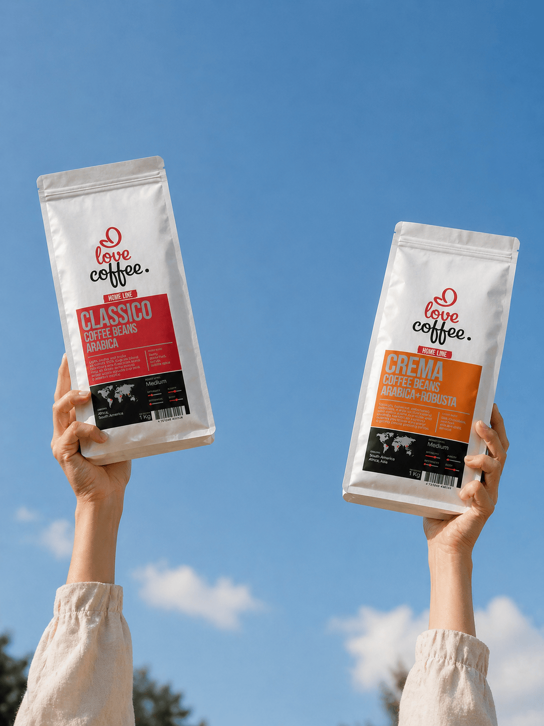 Kavos pupelės I Love Coffee Home Line CLASSICO, 100% Arabica, 1 kg Aš Myliu Kavą