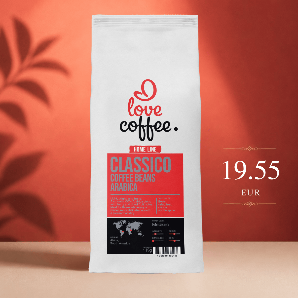 Kavos pupelės I Love Coffee Home Line CLASSICO, 100% Arabica, 1 kg Aš Myliu Kavą