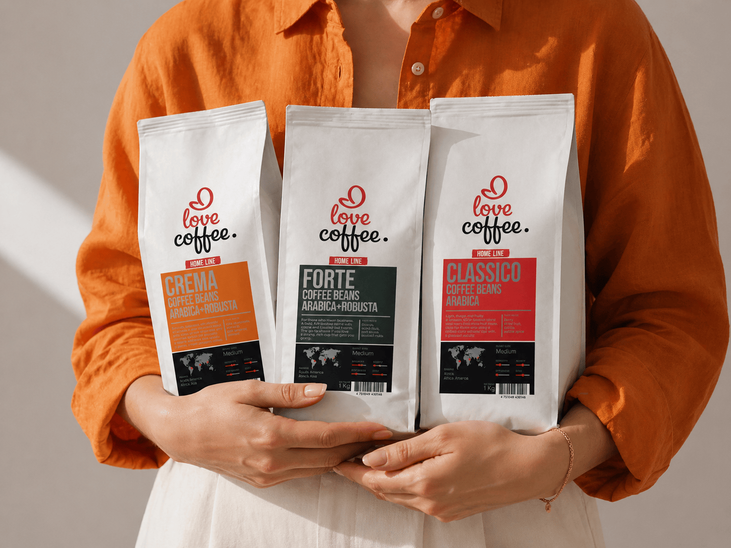 Kavos pupelės I Love Coffee Home Line FORTE, 1 kg Aš Myliu Kavą