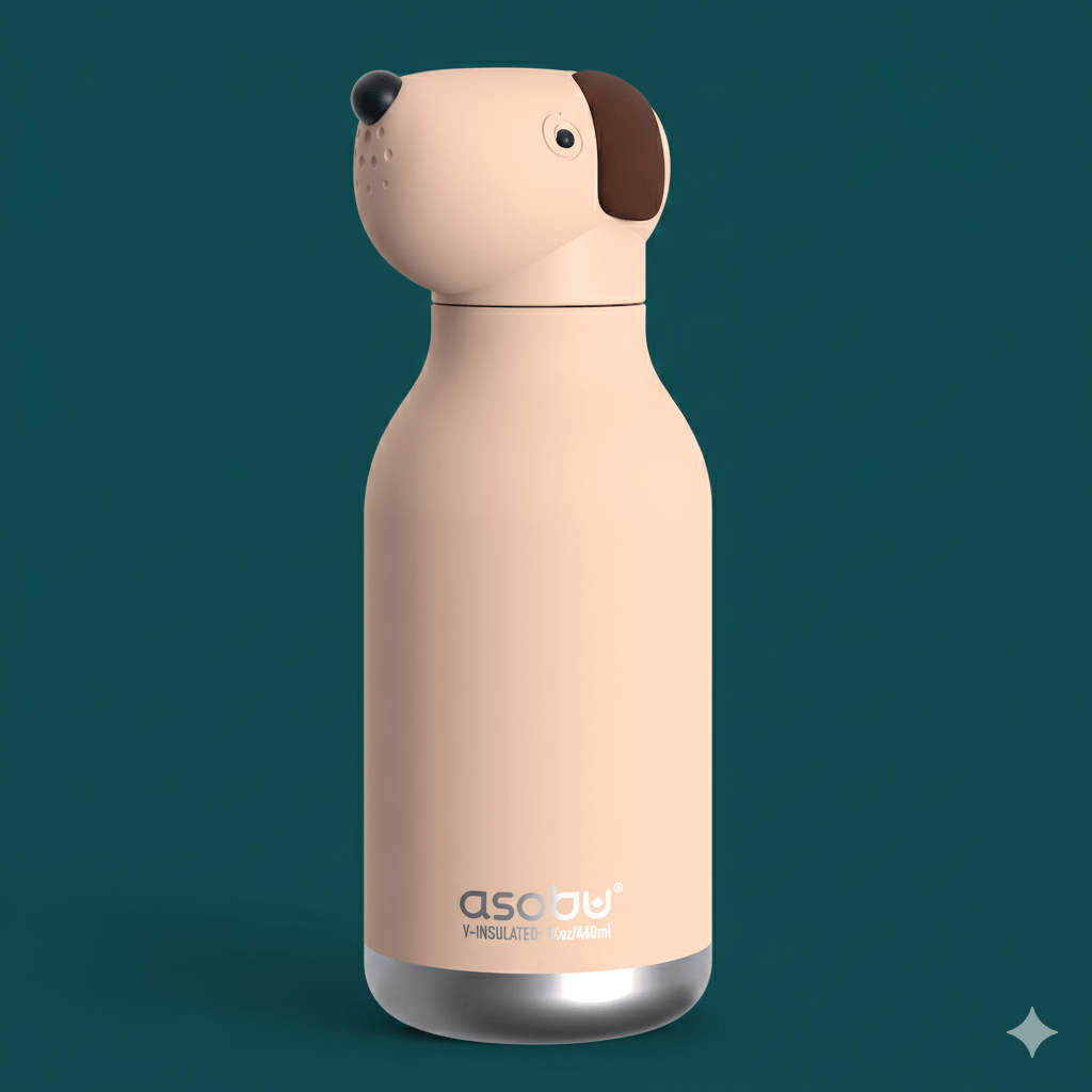 ASOBU termogertuvė vaikams „Bestie“, 460 ml, SBV44 BROWN DOG Asobu