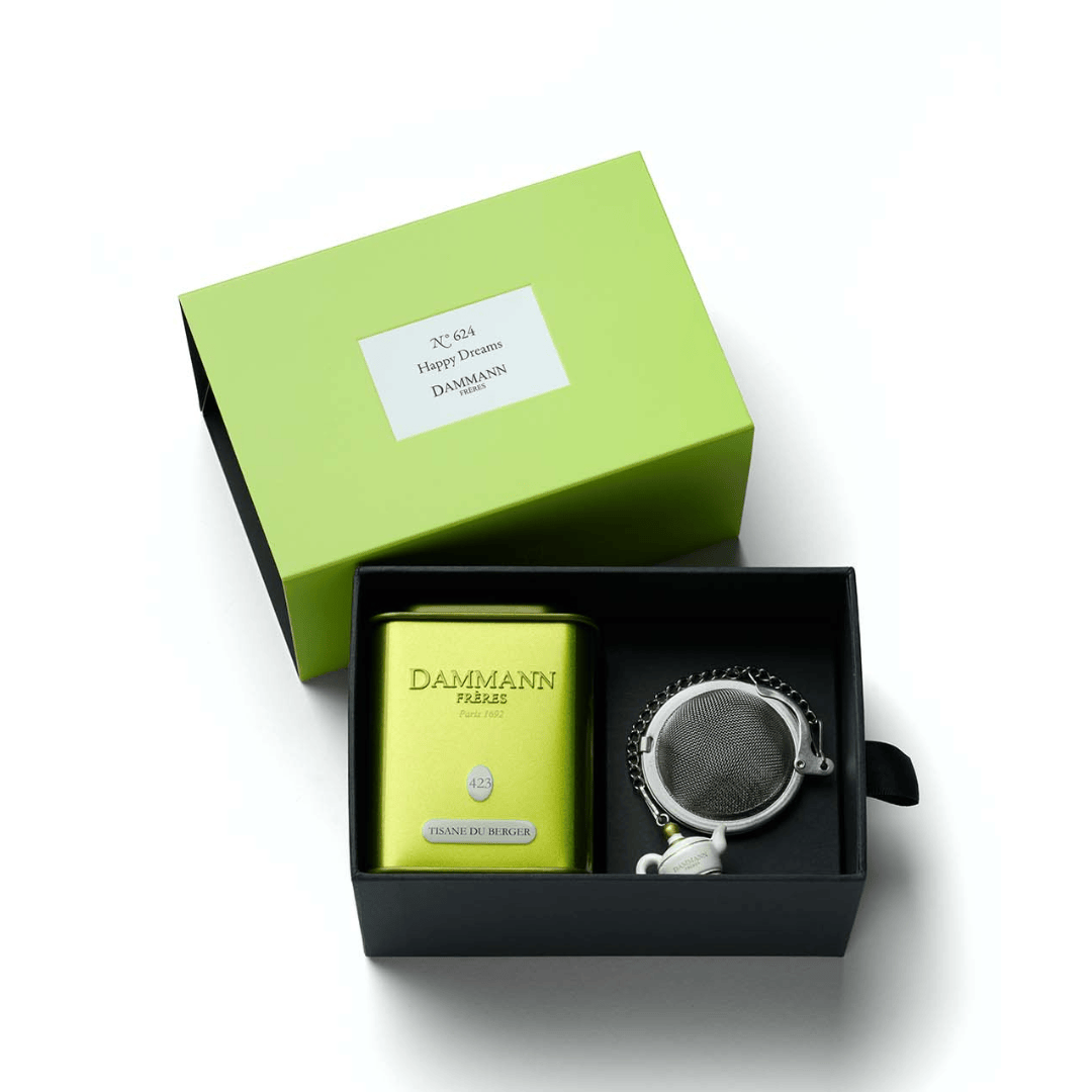 DAMMANN birios arbatos rinkinys su filtru „Happy Dreams N°624“ žolelių mišinys 50 g Dammann