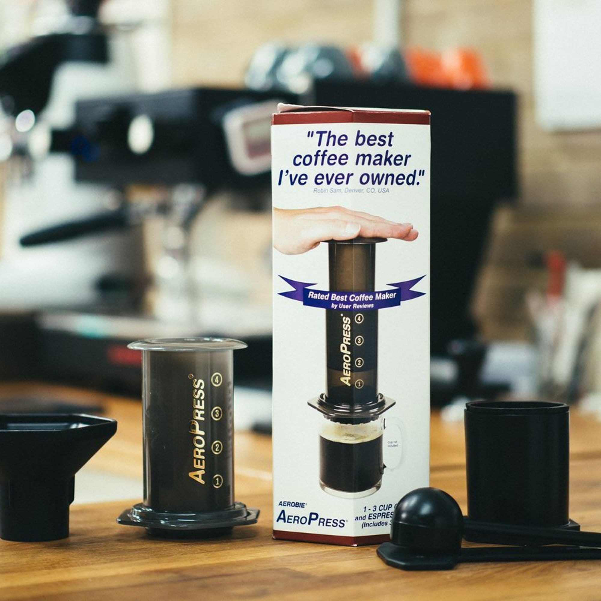 Hario Kavos ruošimo prietaisas AeroPress+Skerton malūnėlis+RBR kava