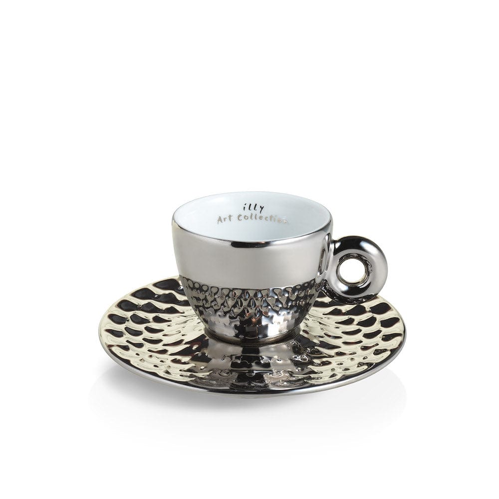 Illy iAC Armleder puodeliai, 4 espresso puodeliai su lėkštutėmis, 60 ml, 2025 illy