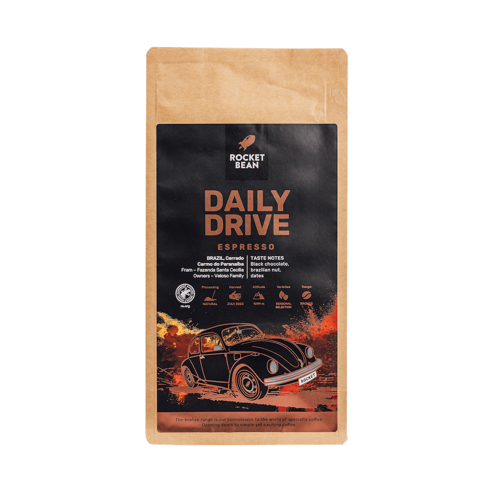 Kavos pupelės RBR Daily Drive, Brazilija Cerrado, RFA, 500g Rocket Bean Roastery