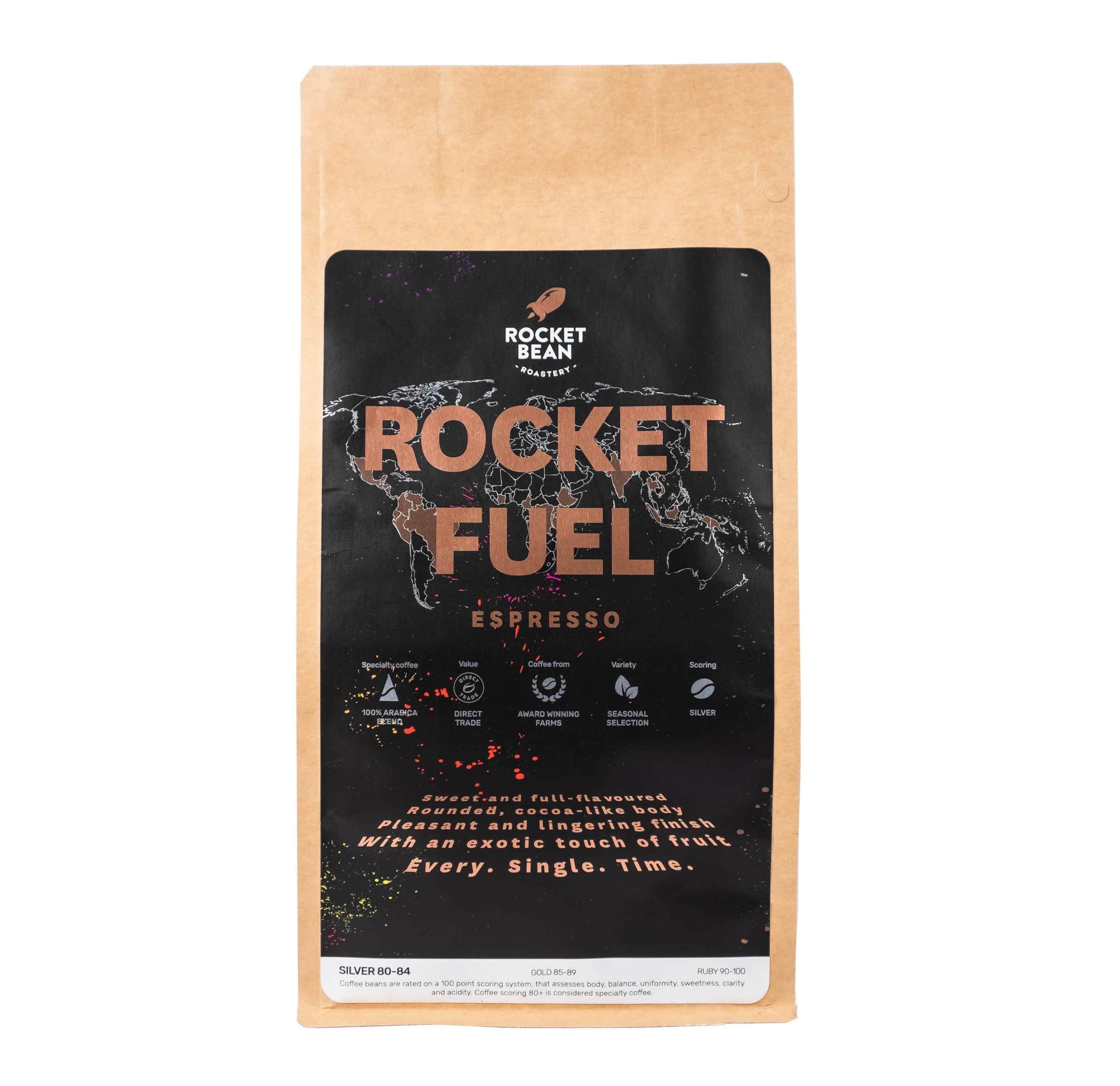 Rocket Bean Roastery Kavos pupelės 500gr Kavos pupelės Rocket Bean Roastery - Rocket Fuel, Espresso, 500 g