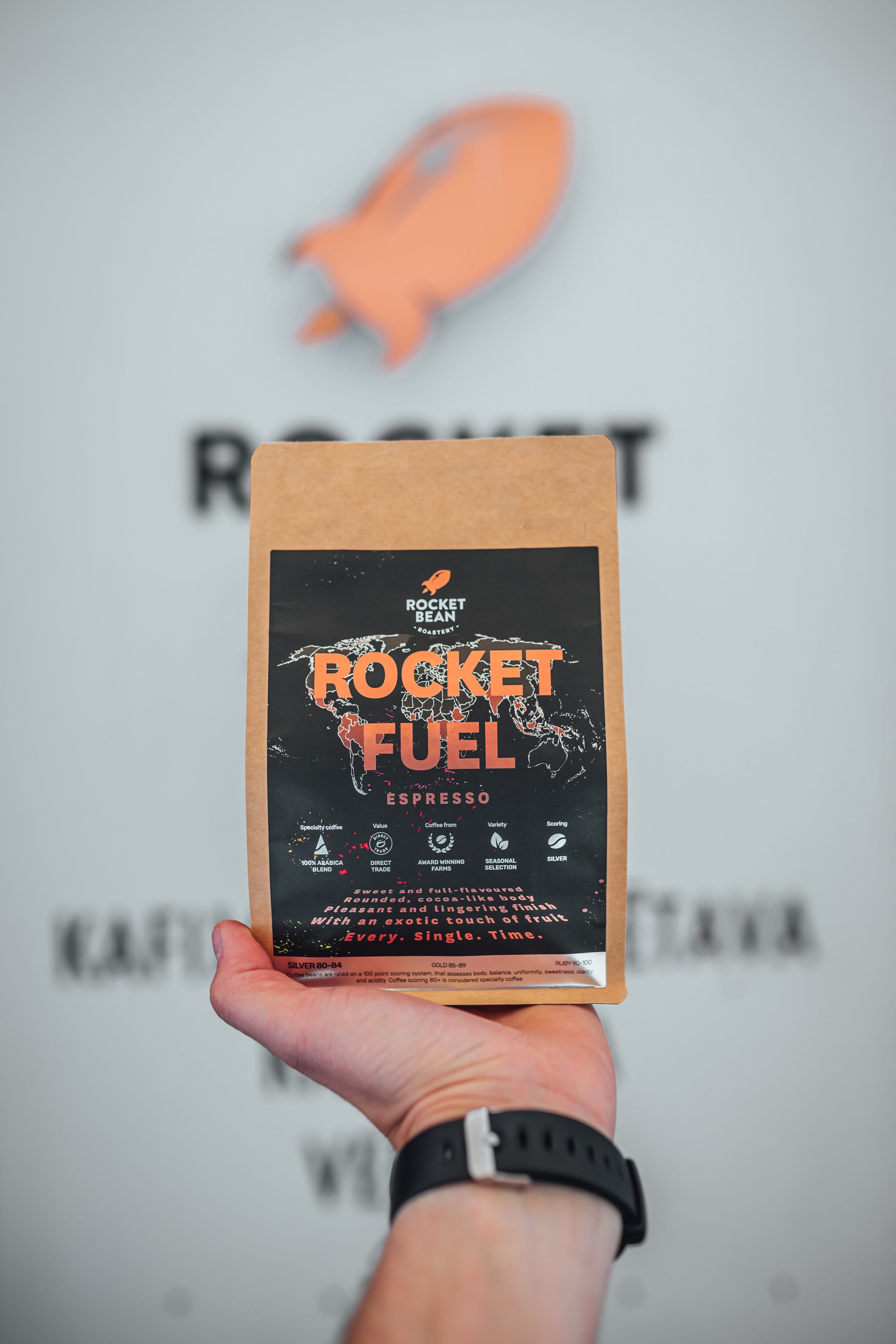 Rocket Bean Roastery Kavos pupelės Kavos pupelės Rocket Bean Roastery - Rocket Fuel, Espresso, 500 g