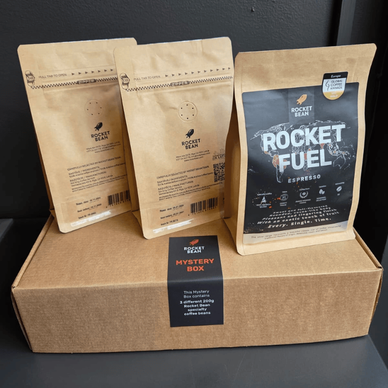 Rocket Bean Mystery Box, 3 × 200 g ypatingosios kavos pupelių Rocket Bean Roastery