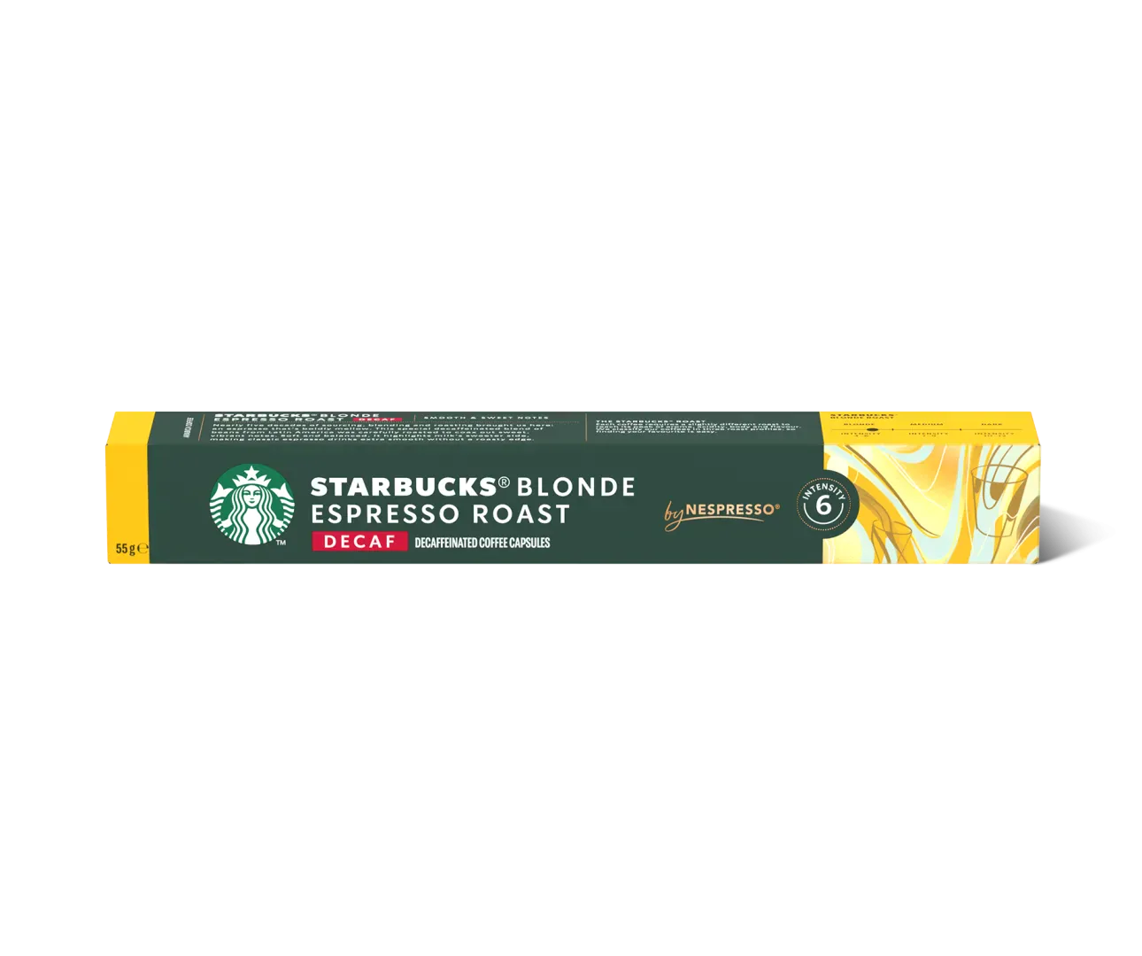 Kavos kapsulės Starbucks Nespresso Blonde, BE KOFEINO, 10 vnt.