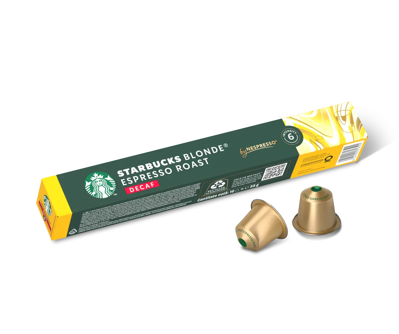 Kavos kapsulės Starbucks Nespresso Blonde, BE KOFEINO, 10 vnt.